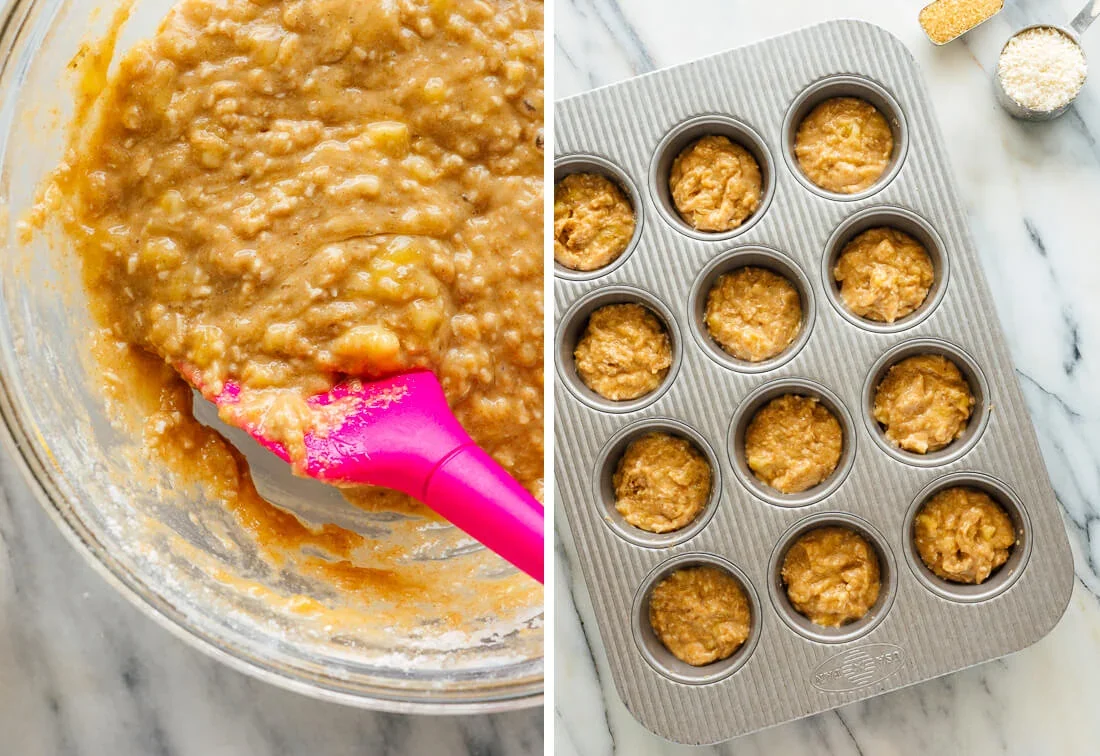 Tropical Banana Coconut Muffins (100% Whole Wheat)