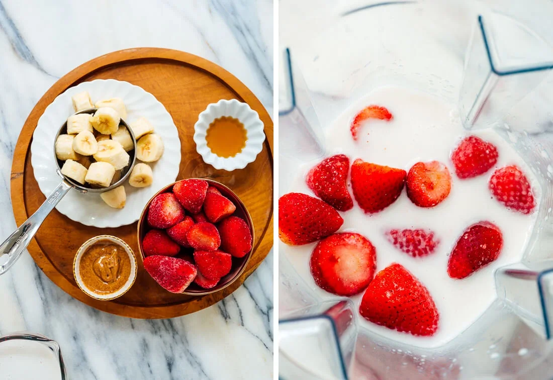 Creamy 4-Ingredient Strawberry Banana Smoothie